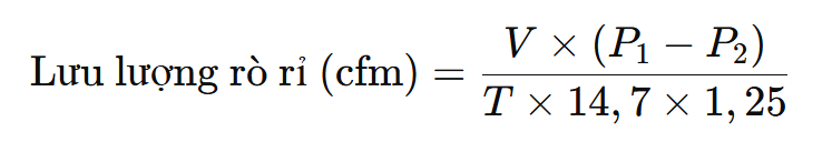 Công thức tính lưu lượng rò rỉ